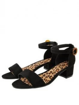 Image of Monsoon Girls Storm Tally Tortoiseshell Buckle Sandals - Black, Size 5 Older