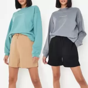 Image of Missguided Tall Longline Jogger Shorts 2 Pack - Multi