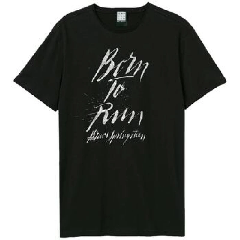 Image of Amplified Amplified Men Born To Run Bruce Springsteen T-Shirt in Black Size: Medium Black M Male 5063527634542