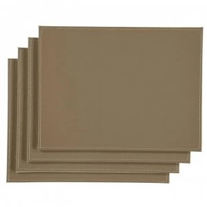 Image of Ashwood 4 Faux Leather Reversible Place Mats - Cream/Mocha