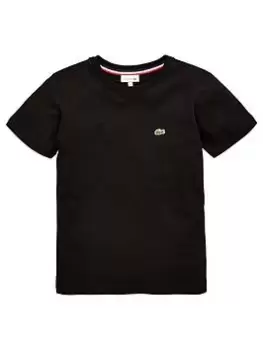 Image of Boys, Lacoste Short Sleeve T-Shirt, Black, Size 2 Years