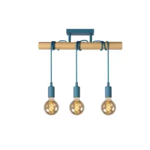 Image of Pola Modern Flush Ceiling Light Children - 3xE27 - Blue
