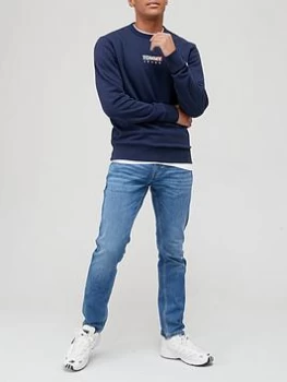 Image of Tommy Jeans Entry Graphic Sweatshirt - Twilight Navy, Twilight Navy, Size S, Men