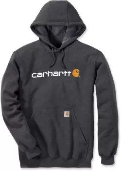 Image of Carhartt Signature Logo Midweight Hoodie, grey-white, Size XL, grey-white, Size XL