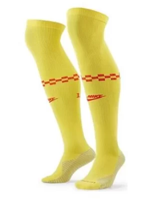 Image of Nike Liverpool Fc 3rd 21/22 Sock, Yellow Size M Men
