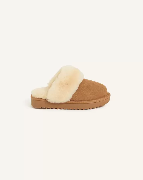 Image of Accessorize Suede Platform Mule Slippers