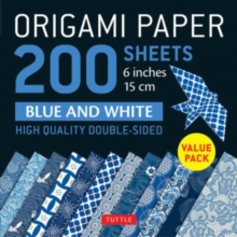Image of Origami Paper 200 Sheets Blue & White Patterns 6 (15 Cm). Loose-leaf. By Tuttle Publishing" Books