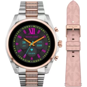 Image of Ladies Michael Kors Gen 6 Bradshaw Two-Tone Stainless Steel Smartwatch with Strap Set