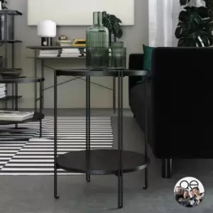 Image of Queer Eye Wainwright Round End Table, Black Oak Black