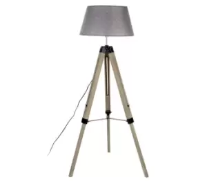 Image of INTERIORS by Premier Harper Large Tripod Floor Lamp - Grey