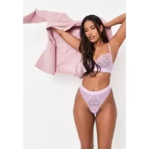 Image of Missguided Script Brazilian Brief - Purple