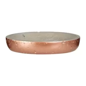 Image of Premier Housewares Neptune Oval Soap Dish, Concrete and Copper