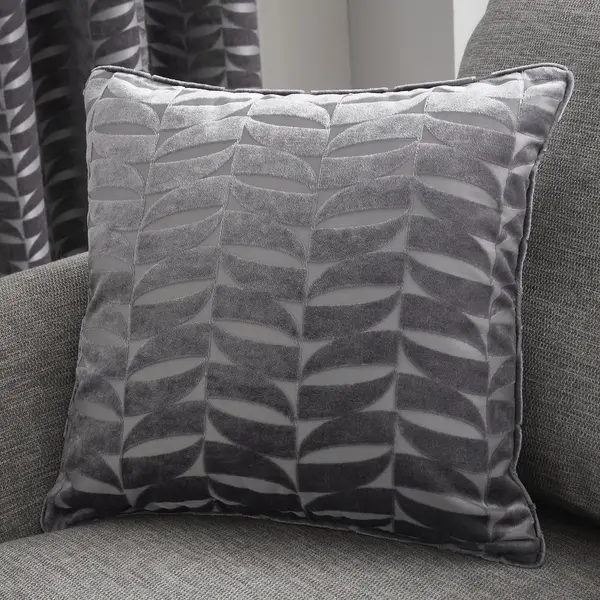 Image of Curtina Kendal Jacquard Cushion Charcoal