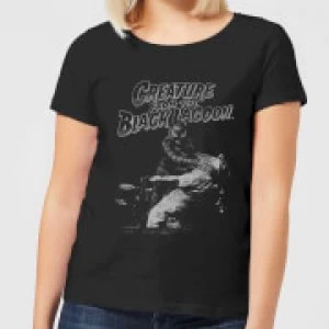 Image of Universal Monsters Creature From The Black Lagoon Black and White Womens T-Shirt - Black - M