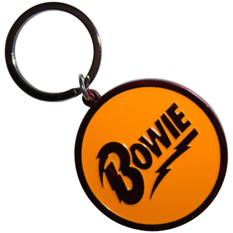 Image of David Bowie David Bowie Circle Logo keyring Keychain in Orange Orange One Size Unisex 5056836440232