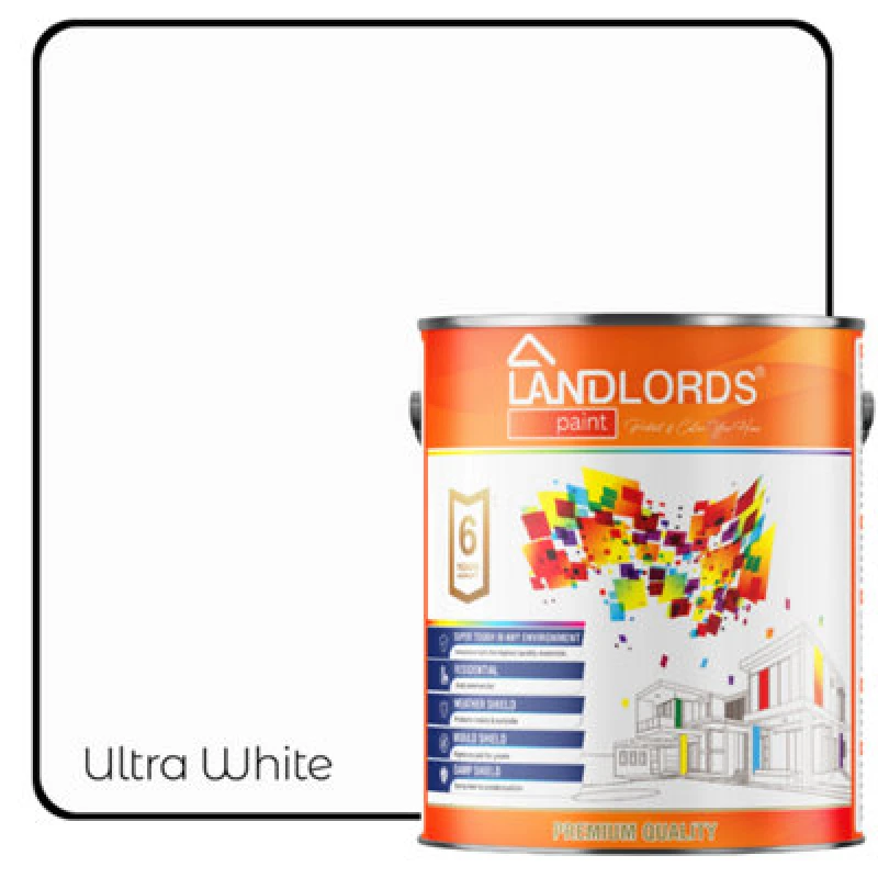 Image of Landlords Paint - Matt Paint - Smooth Matt Finish For Walls & Ceilings - Ultra White - 1L
