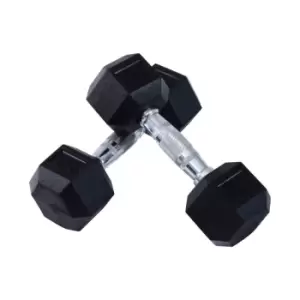 Image of Homcom 2X6Kg Hexagonal Rubber Dumbbell Sets Ergo Weight Fitness Gym Workout Pair