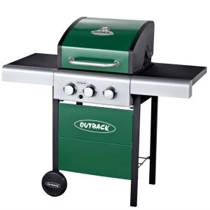 Image of Outback Meteor 3-Burner Gas BBQ - Green