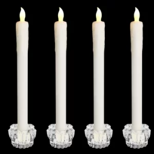 Image of LED Dinner Candles 4Pcs Wax Flickering with Holder
