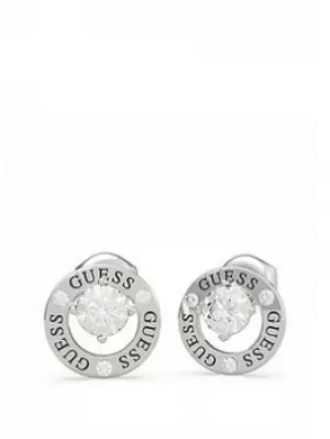 Image of Guess Guess All Around You Silver Tone Ladies Stud Earrings