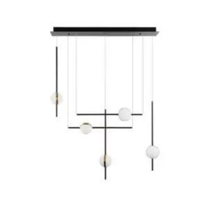 Image of Larissa Idalium Ceiling Pendant Light 8W Aluminium-Metal Black, Gold