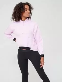 Image of adidas Womens Utilitas Quarter Zip Top - Pink Size XL Women