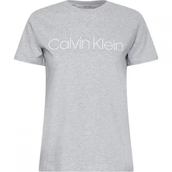 Image of Calvin Klein Core Logo Boxy T-Shirt - Lgt Gry Hthr