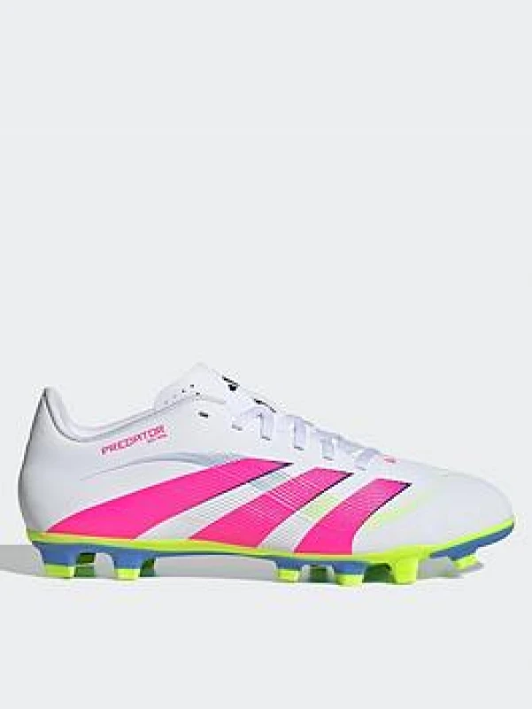 Image of adidas Predator Club Firm Ground Football Boots White/Pink male 10 (44.7)