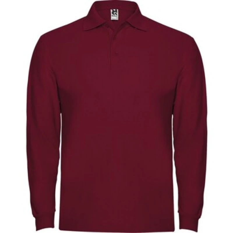 Image of ROLY ROLY Men Estrella Long-Sleeved Polo Shirt in Maroon Size: Small Maroon S Male 5063470828500