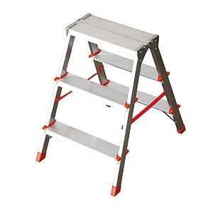 Image of Tp Davies Light Duty 3 Tread Aluminium Hopup Stepladder