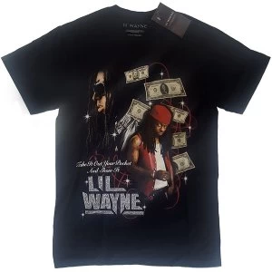 Image of Lil Wayne - Got Money Homage Unisex Medium T-Shirt - Black