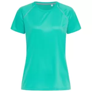 Image of Stedman Womens Active Raglan T-Shirt (L) (Bahama Green)