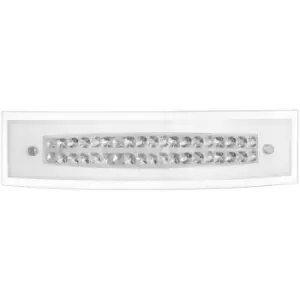 Image of Netlighting Merano Cornwall 2 Light Wall Lamp Chrome Aluminium White Glass, Crys