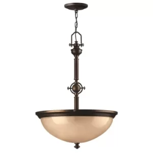 Image of Mayflower 3 Light Ceiling Pendant Bronze, E27