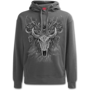 Image of Horned Spirit Mens Medium Hoodie - Charcoal Grey