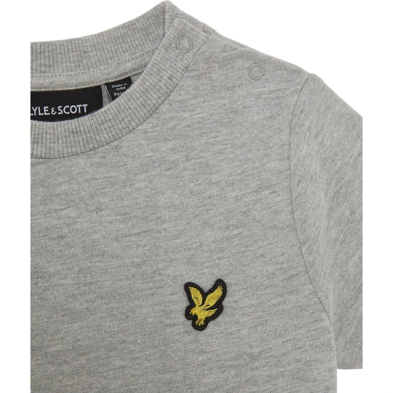 Image of Lyle and Scott Lyle Tee Short Set In62 Grey Marl D24 male 12-18 Mnth