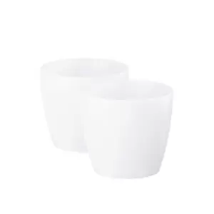 Image of Pair of Magnolia Glossy Pearl White Cachepots