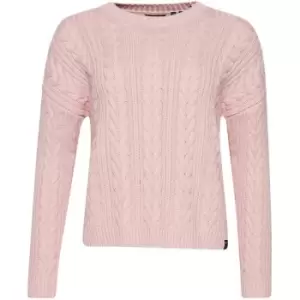 Image of Superdry Cable Crew Sweater - Pink