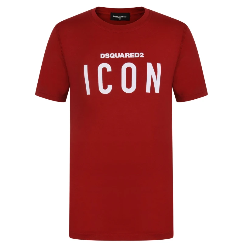 Image of DSquared2 Children's Icon T Shirt Tango Red DQ405 unisex 10 Yrs