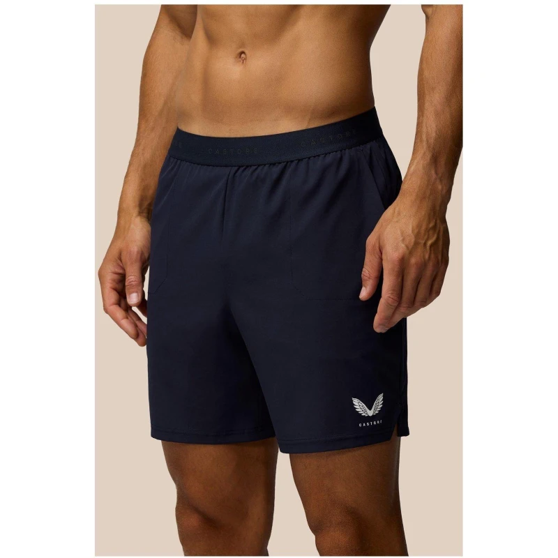 Image of Castore Branded Elastic Shorts Midnight Navy/W male Sml