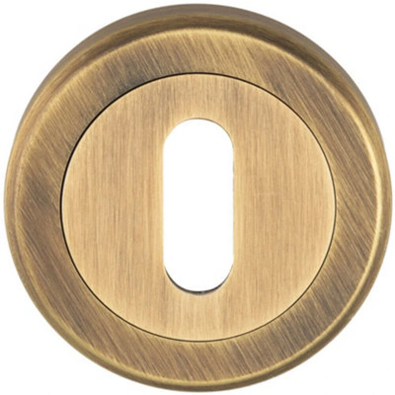 Image of Loops 51mm Lock Profile Escutcheon Chamfered Edge Concealed Fix Antique Brass Metallics unisex