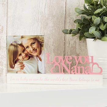 Image of 4" x 4" - Celebrations Cut Out Photo Frame - Love You Nana