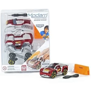 Image of Inferno Red Car Modarri With Barriers