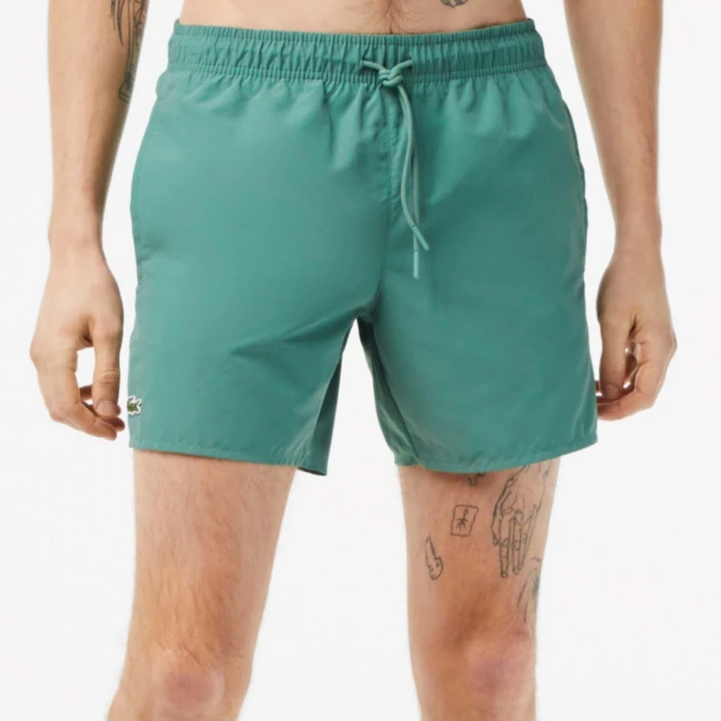 Image of Lacoste Quick Dry Swim Trunks - Green Green S