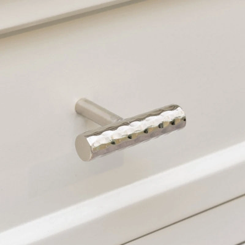 Image of Melody Maison Silver Metal Hammered Drawer Bar Pull Handle Silver