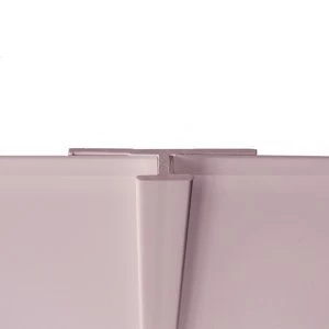 Image of Splashwall Pale pink H-shaped Panel straight joint (W)400mm (T)3mm
