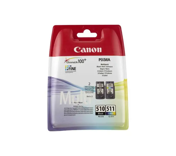 Image of Canon PG-510/CL-511 Black & Colour Ink Cartridges - Twin Pack, Black 4960999974231