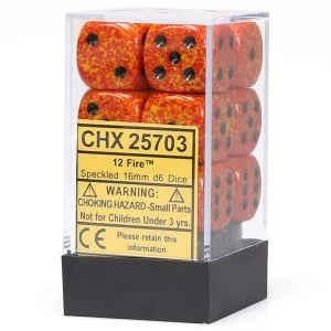 Image of Chessex 16mm d6 Dice Block: Speckled Fire