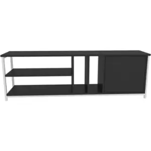 Image of Decorotika - Oneida Decorative tv Stand, tv Unit, tv Cabinet Storage With Open Shelves And Cabinet - White And Anthracite - White / Anthracite