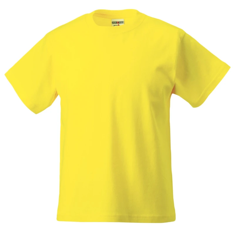 Image of Jerzees Schoolwear Jerzees Schoolgear Classic Plain T-Shirt in Yellow Size: 3-4 Years Yellow Unisex 3-4 Years